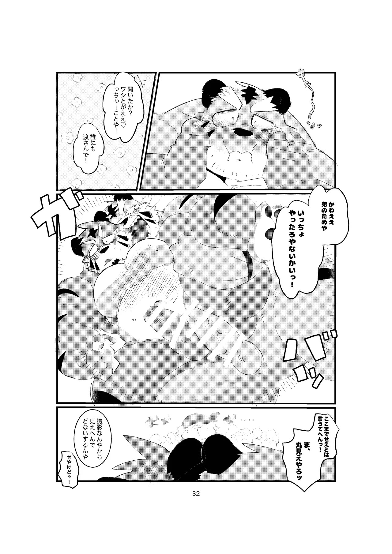 [ヒャクhyaku] 双子の関西弁虎おっさんが騙されてAV出演する本 [Japanese][Digital] - Page 30