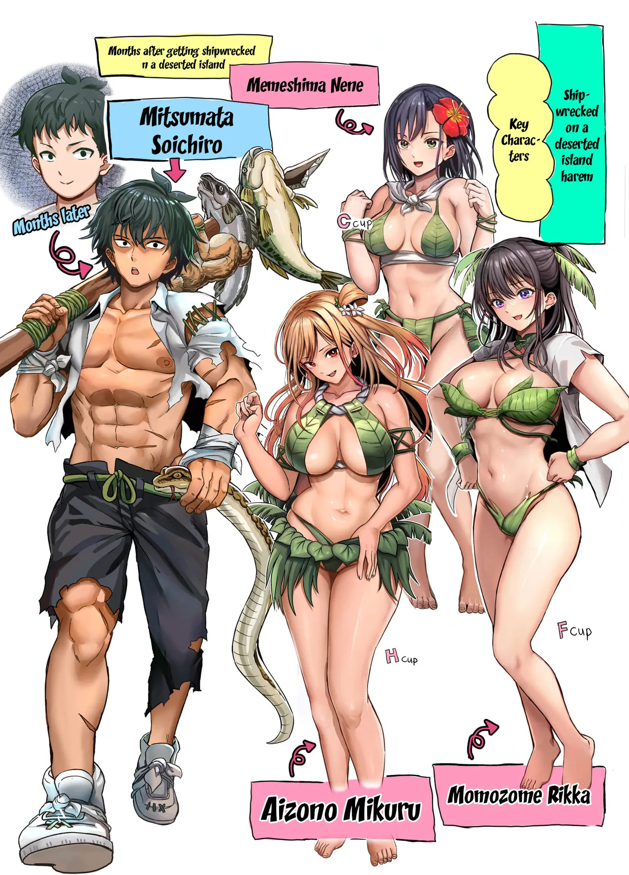 [Hokekiyo Carnival (Houhokekiyo)] Mujintou Sounan Harem Ch.1-2 | Deserted Island Castaway Harem Ch.1-2 [English] {Doujins.com} - Page 18