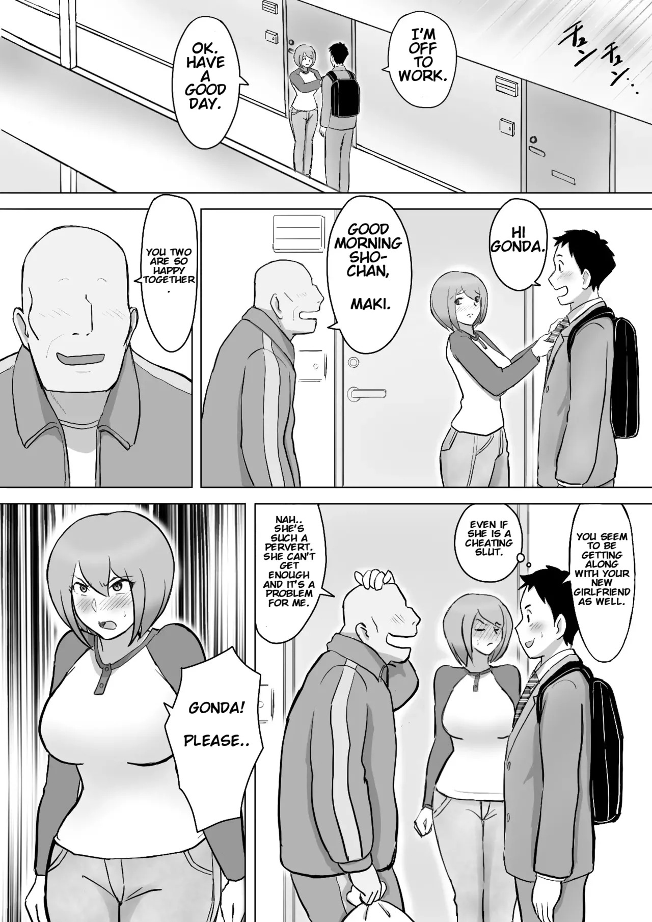 [Nantomo-san] Maki wa Yasashii Otto no Tame ni Mayu wa Dekachin Otto no Tame ni Toukousha Gonda Goukichi | Maki married to a gentle husband is corrupted by her neighbor Gonda Gokichi [English] - Page 100