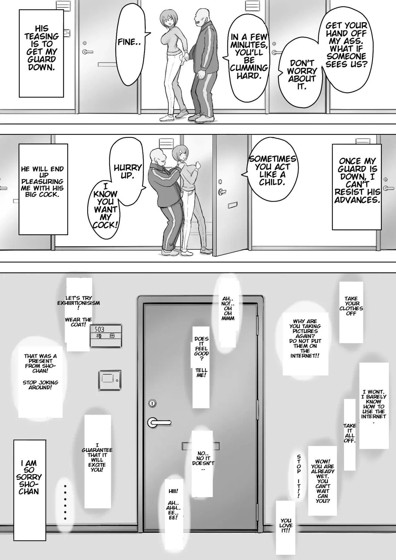 [Nantomo-san] Maki wa Yasashii Otto no Tame ni Mayu wa Dekachin Otto no Tame ni Toukousha Gonda Goukichi | Maki married to a gentle husband is corrupted by her neighbor Gonda Gokichi [English] - Page 68