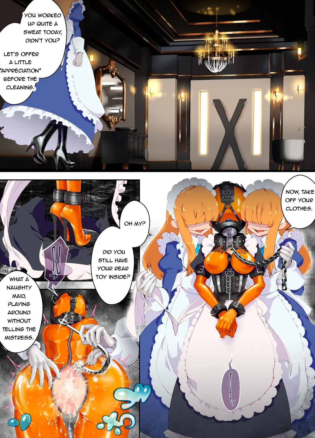 [Hitosaka] The Maid Who Toils in a Special Rubber Suit [English] - Page 15