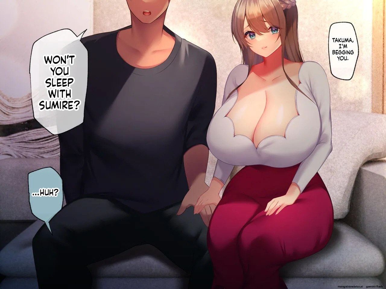 My gorgeous, busty stepmom—the sultry Sumire (25)—launches a lewd, intense, and seductive "cuckolding" offensive against me late one night. As her stepson—a guy with a short fuse and a fierce sense of possessiveness—can I possibly resist her advances!? - Page 14