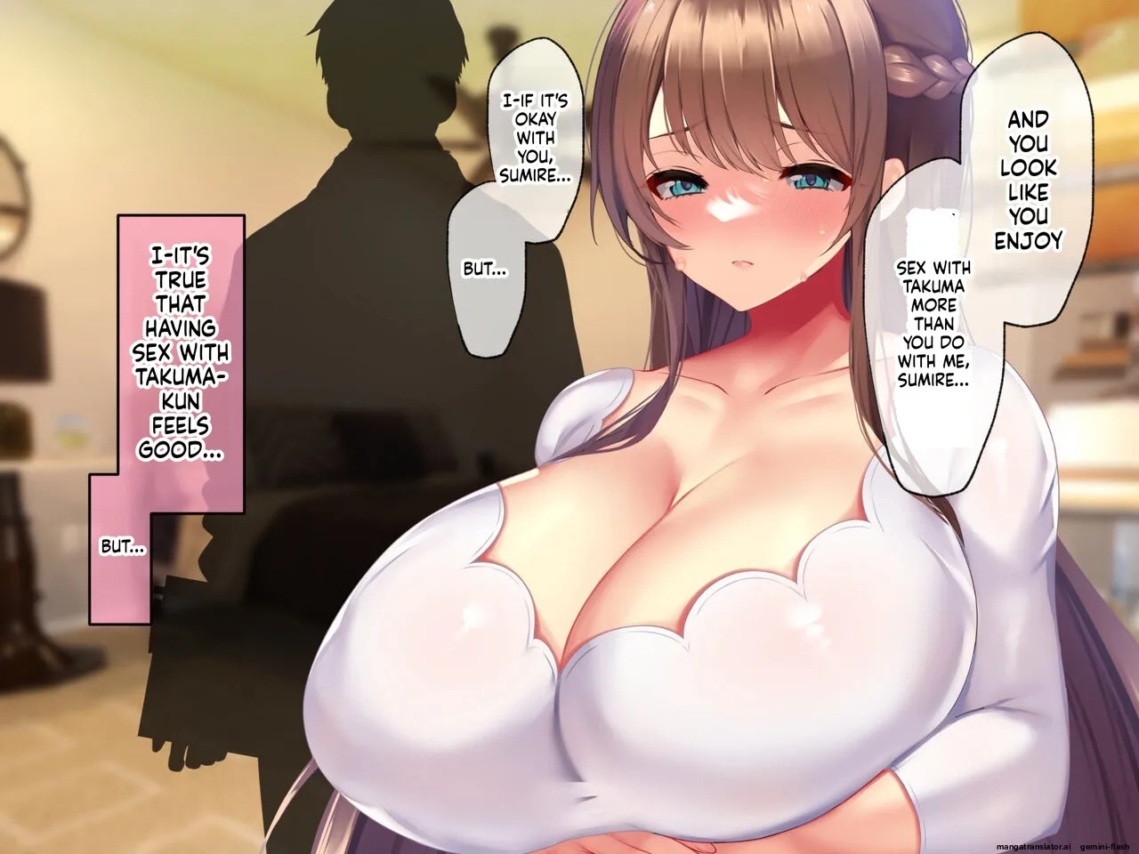 My gorgeous, busty stepmom—the sultry Sumire (25)—launches a lewd, intense, and seductive "cuckolding" offensive against me late one night. As her stepson—a guy with a short fuse and a fierce sense of possessiveness—can I possibly resist her advances!? - Page 445