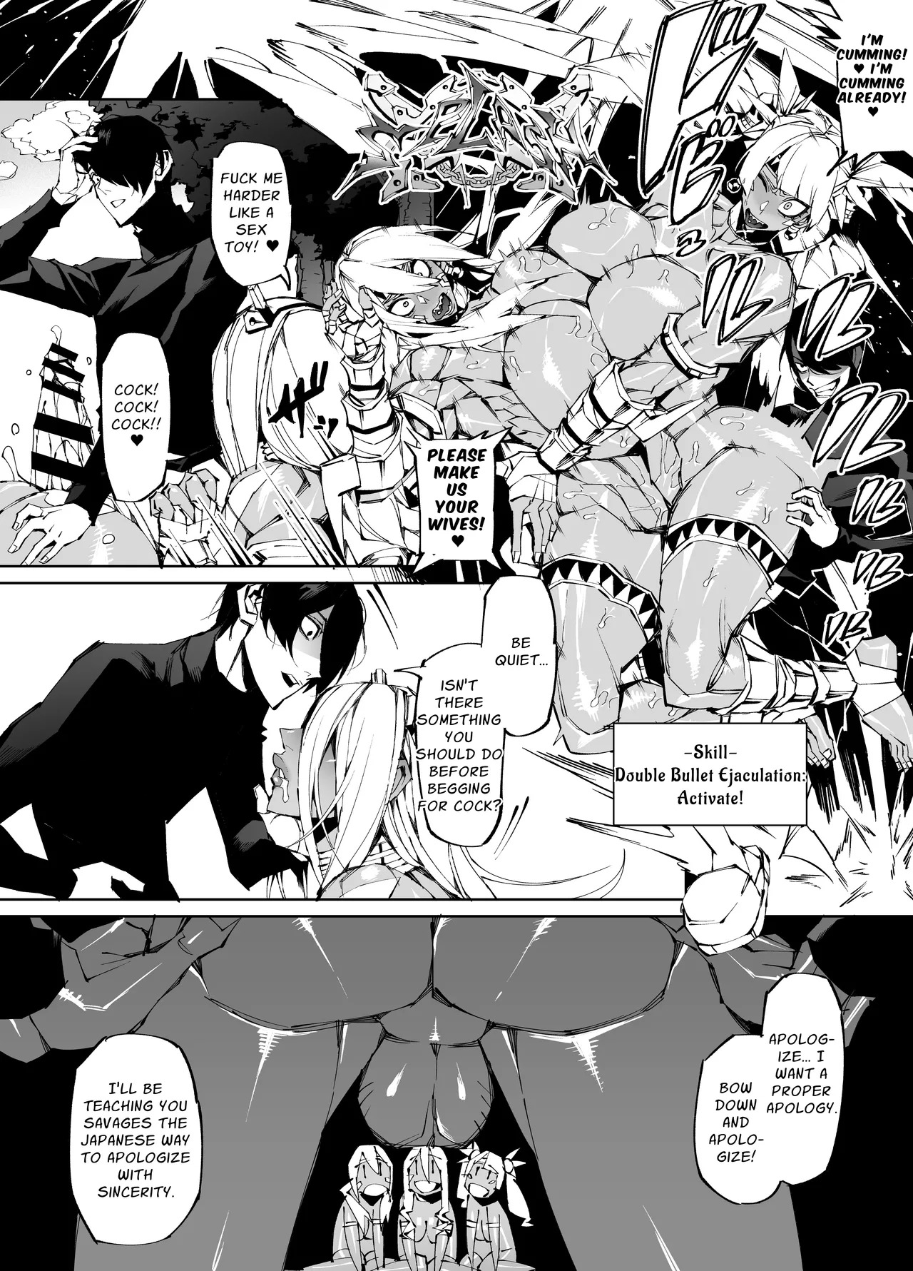 [Yakiniku Tabetei (Pobotto)] Kyokon Tensei -Seiki Shijou Shugi na Isekai ni Tensei shita no de Bakunyuu Bijo to Hame Makuri -Gyaru Amazon & Inran Sister Hen- | Big Dick Reincarnation ~Fuckin' Big Titty Babes in a Genital Supremacism World~ Amazoness & Nun [English] {Penguin Piper} - Page 20