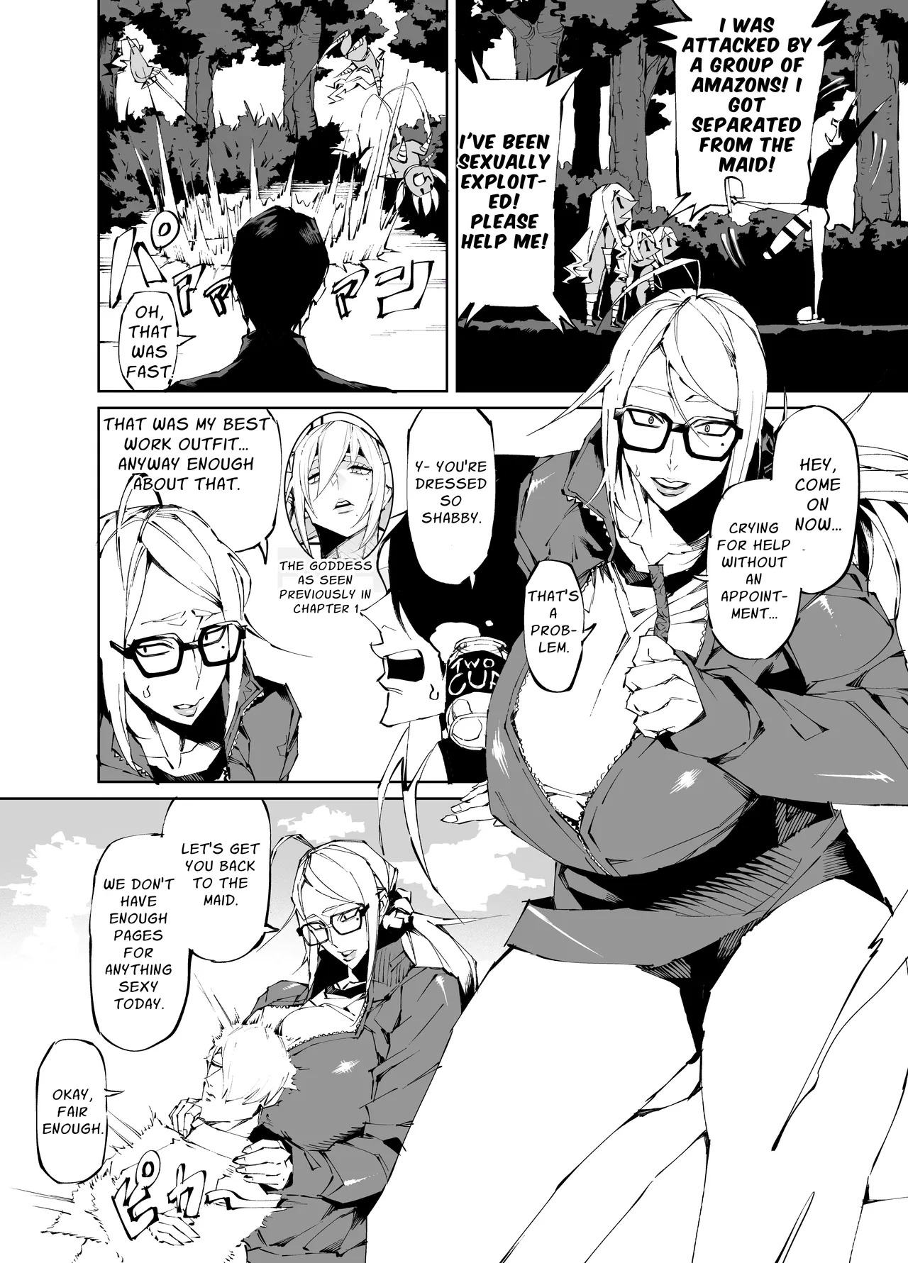 [Yakiniku Tabetei (Pobotto)] Kyokon Tensei -Seiki Shijou Shugi na Isekai ni Tensei shita no de Bakunyuu Bijo to Hame Makuri -Gyaru Amazon & Inran Sister Hen- | Big Dick Reincarnation ~Fuckin' Big Titty Babes in a Genital Supremacism World~ Amazoness & Nun [English] {Penguin Piper} - Page 25