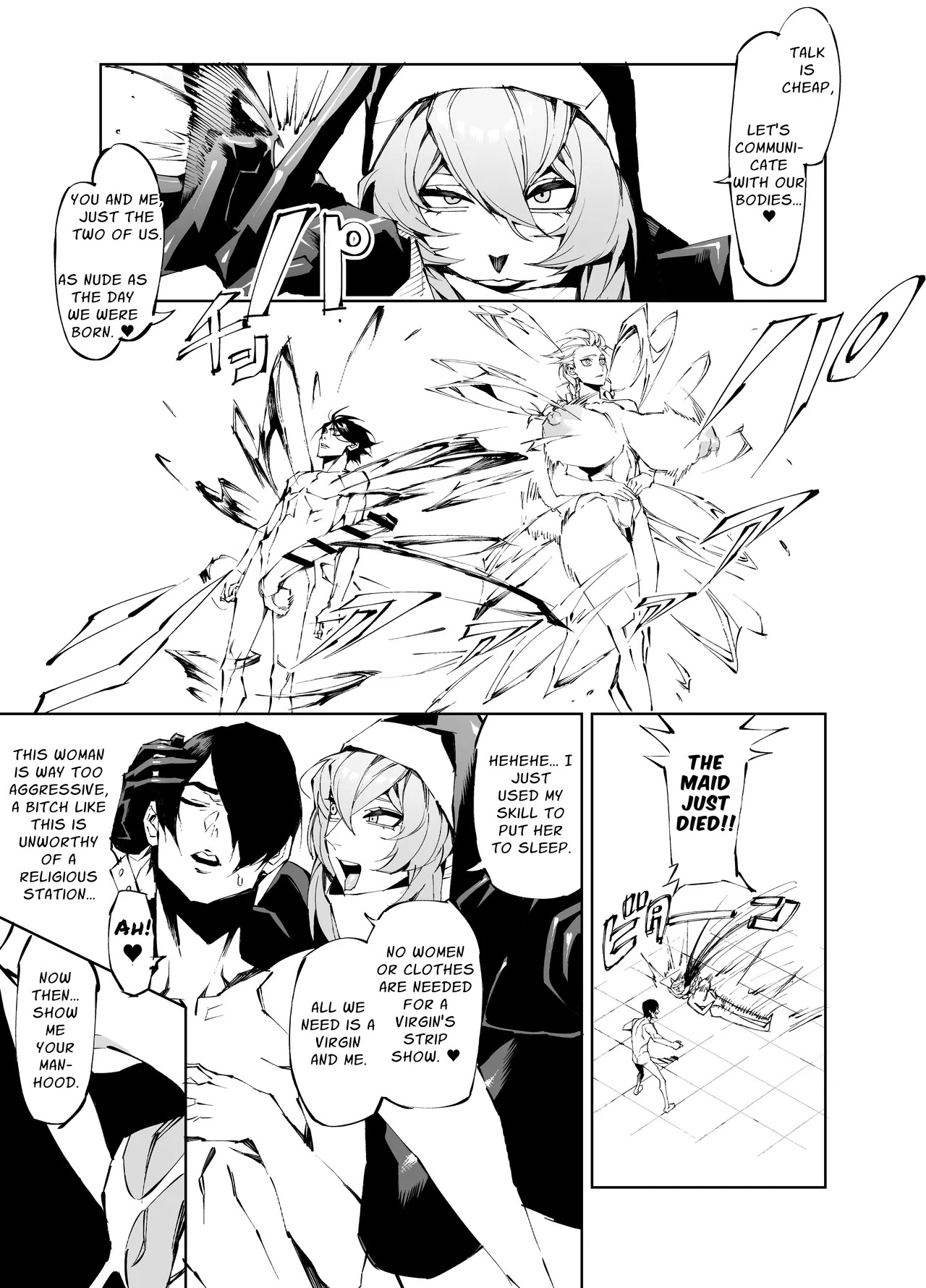 [Yakiniku Tabetei (Pobotto)] Kyokon Tensei -Seiki Shijou Shugi na Isekai ni Tensei shita no de Bakunyuu Bijo to Hame Makuri -Gyaru Amazon & Inran Sister Hen- | Big Dick Reincarnation ~Fuckin' Big Titty Babes in a Genital Supremacism World~ Amazoness & Nun [English] {Penguin Piper} - Page 28