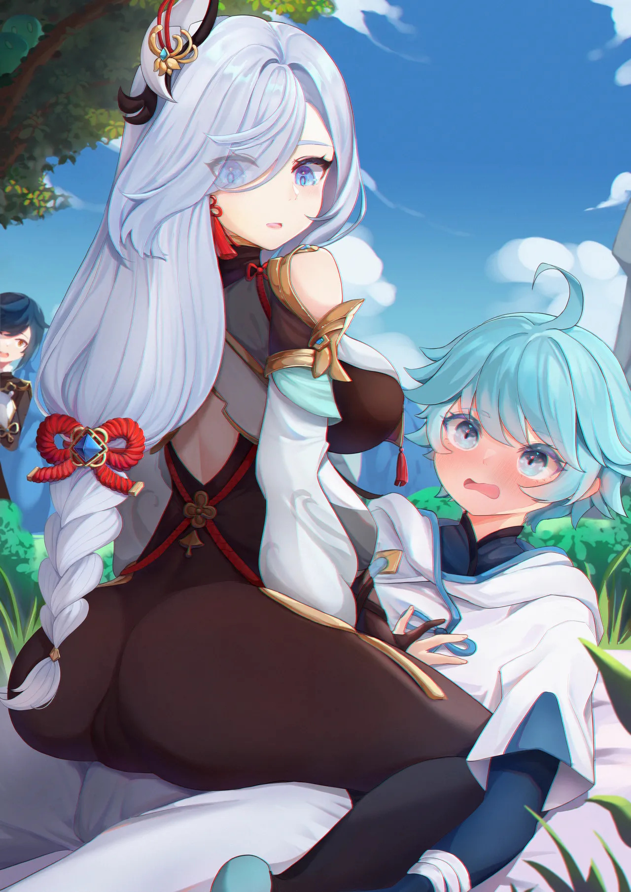 [Wei] 莫娜 + 安柏（白丝）+ 海滩游玩 + 重雲：《关于我在野外被小姨子推倒还被好兄弟发现这件事》[FANBOX] - Page 15