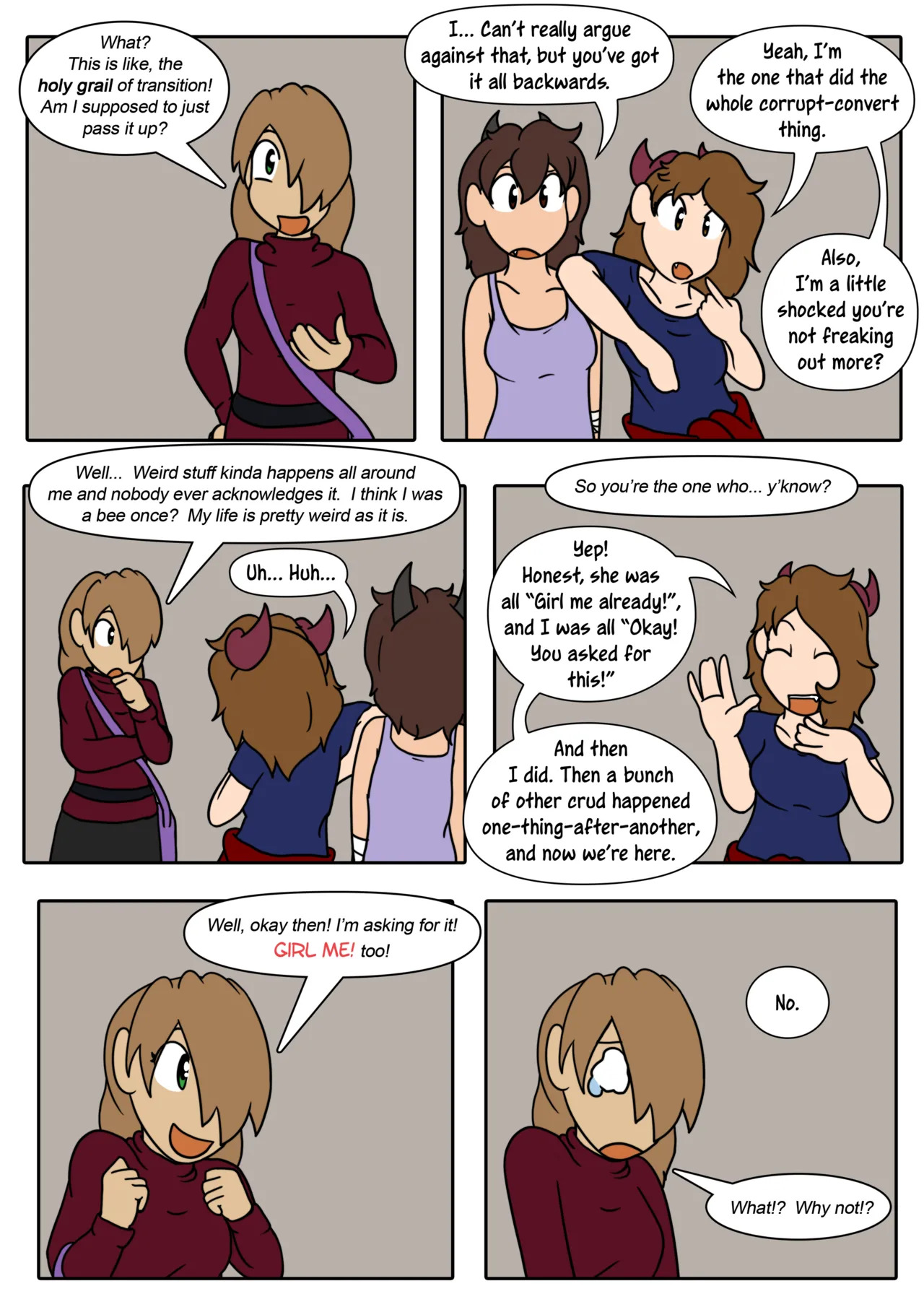 [LariUmbreon] Girl Me! How I Got Turned Into a Girl by a Desperate Succubus! (In Progress) - Page 112