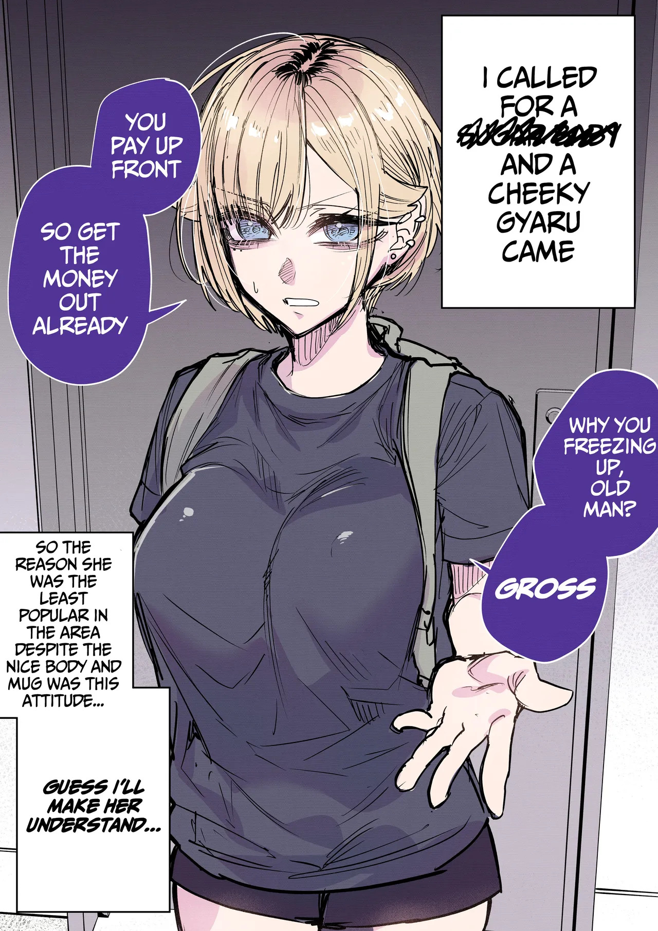 [Egaki Numa] Making a Cheeky Gyaru Understand with Raw Sugar Daddy Sex + Full-Color Edition (Namaiki na Gyaru Ane o Wakaraseru Hanashi) [English] [Sloppy Rizz Scans] - Page 9