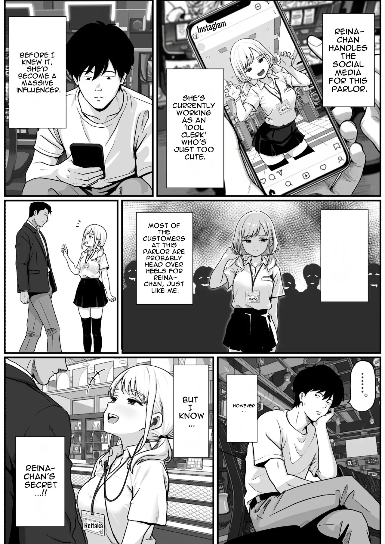[Shishimaru] Pachi-ya no Idol Tenin Reina-chan o Onaho ni Shita Hanashi [English] - Page 6