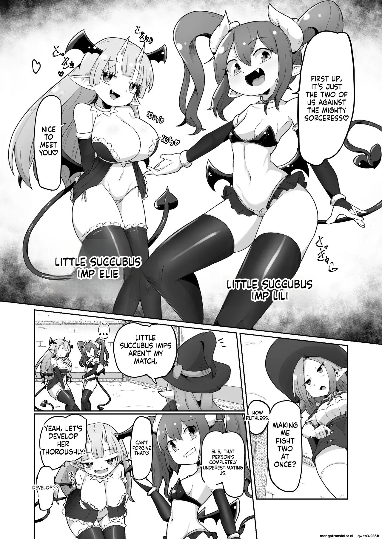 [Echie Kokufuku Aka (Monota)] Haiboku Show Colosseum 1 Kaisenme Tsuyo Tsuyo Majutsushi-chan VS Shintai Kaihatsu ga Tokuina Shou Akuma Succubus-chan (SCANMTL) - Page 11