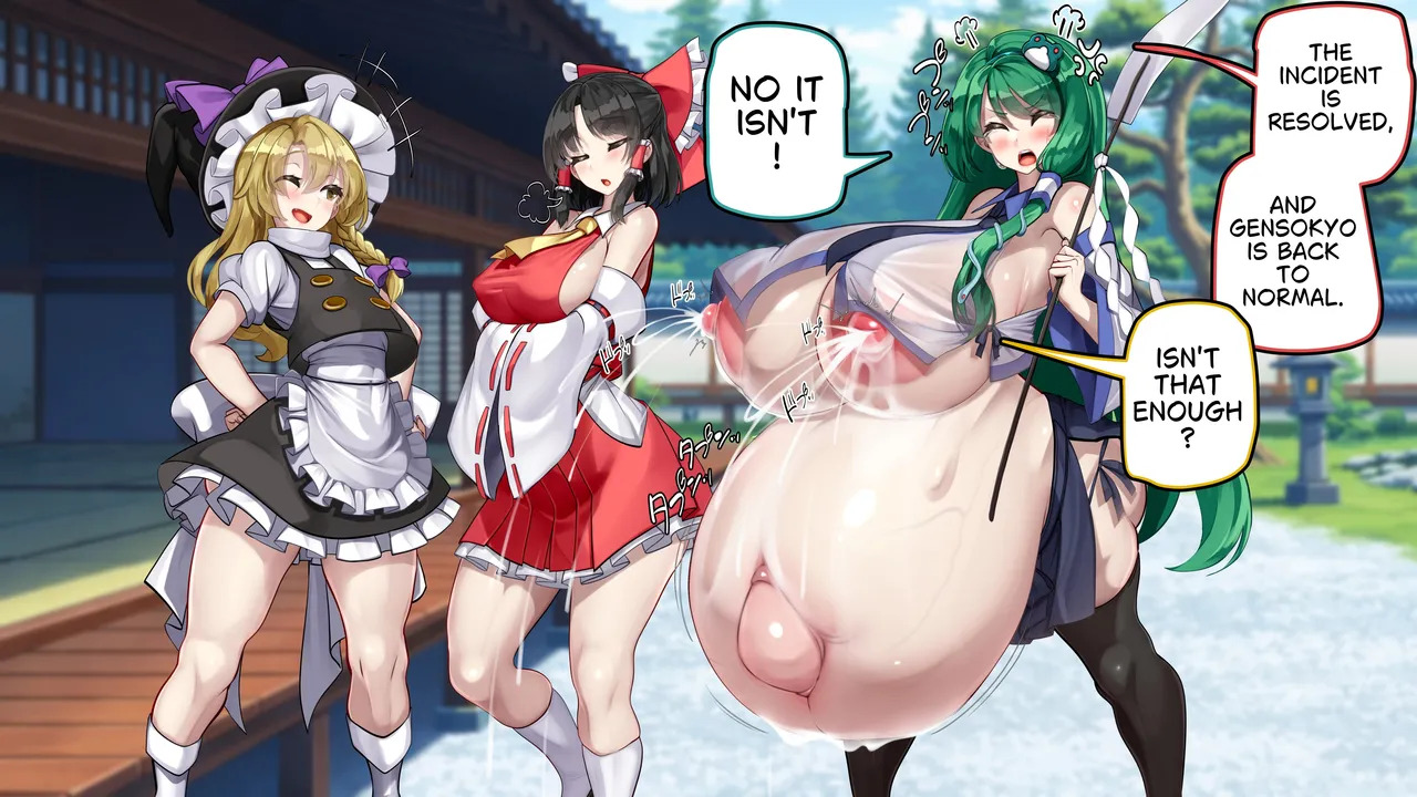 [Kawahagitei] Touhou Youyoumu ~Ihen Kaiketsu wa... Haramu koto!?~ | Sanae Solves the Incident… by Getting Pregnant!? (Touhou Project) [English] - Page 123