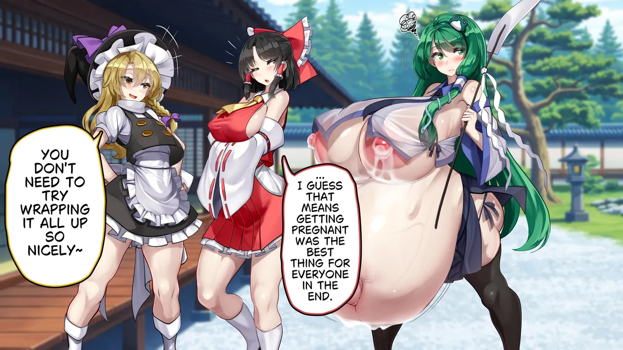 [Kawahagitei] Touhou Youyoumu ~Ihen Kaiketsu wa... Haramu koto!?~ | Sanae Solves the Incident… by Getting Pregnant!? (Touhou Project) [English] - Page 126