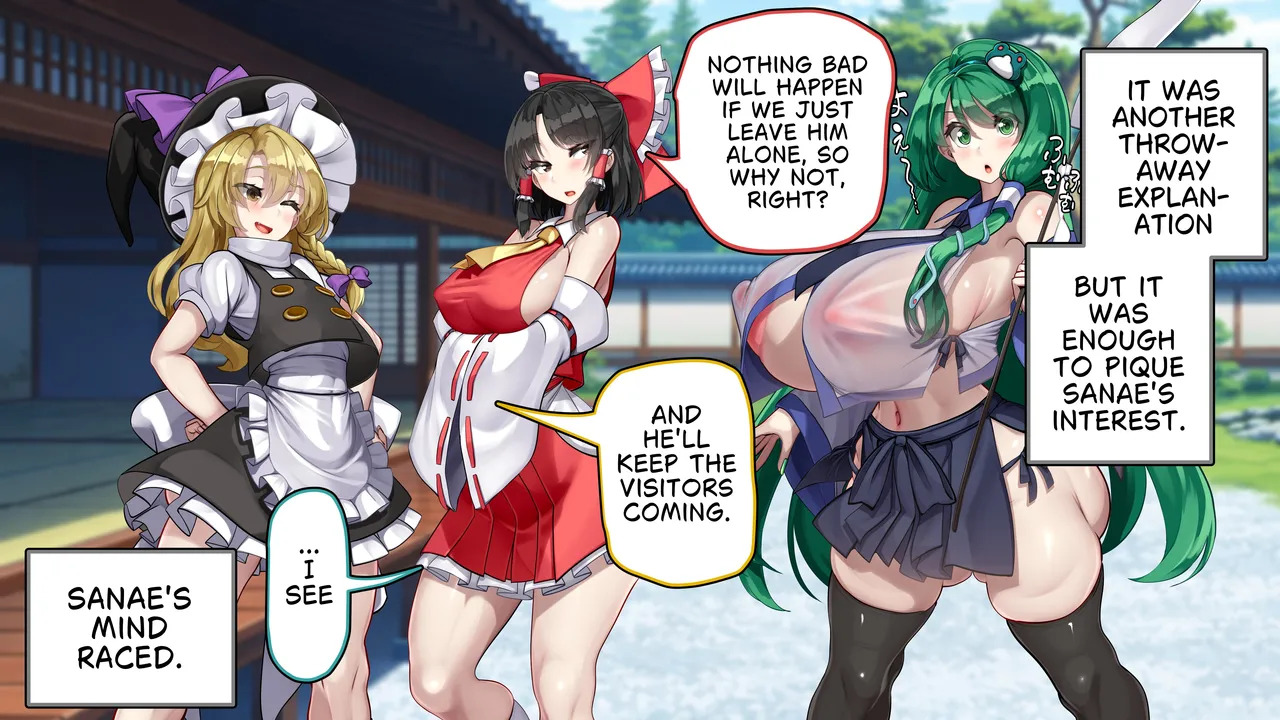 [Kawahagitei] Touhou Youyoumu ~Ihen Kaiketsu wa... Haramu koto!?~ | Sanae Solves the Incident… by Getting Pregnant!? (Touhou Project) [English] - Page 15