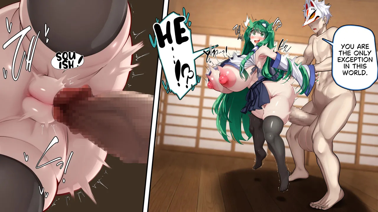 [Kawahagitei] Touhou Youyoumu ~Ihen Kaiketsu wa... Haramu koto!?~ | Sanae Solves the Incident… by Getting Pregnant!? (Touhou Project) [English] - Page 44