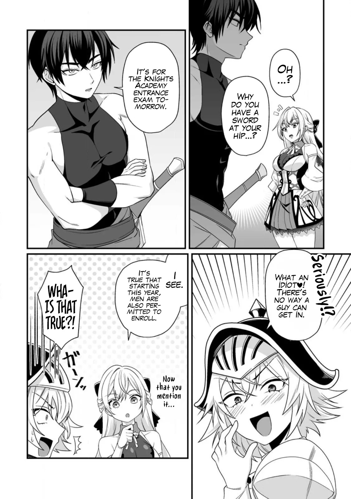 [Tomobashi Kametsu, Kurenai no Nita Mame] I, the Only Male Knight in a Chastity-Reversed World, Entered the Female Knight Academy and Was Treated as a Hero for Some Reason ~ Unrivaled in the Harem with My Unequaled Skills ~ Volume 1 [KappaBeast] [English] - Page 44